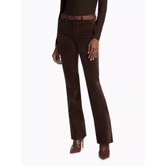 AG Adriano Goldschmied Farrah Boot Jeans Womens 32x32 Brown Velvet‎ High Rise - Picture 2 of 16
